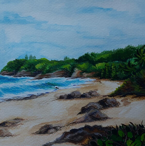 "Respira (Guajataca)", 12"x14", Mixed-Media