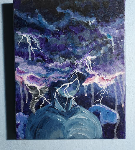 "Tormented Mind" 8"x10", Acrylic on Canvas